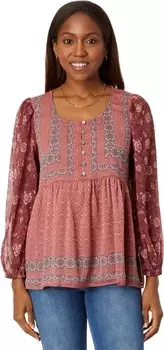 Топ Lucky Brand Long Sleeve Printed Tunic, цвет Ash Rose Multi