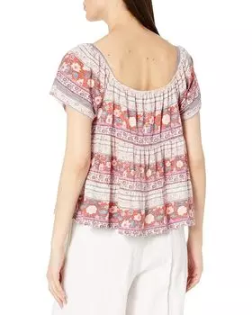 Топ Lucky Brand Print Mix Swing Tiered Top, цвет Red Multi