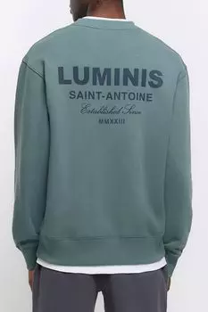 Топ Lumis с круглым вырезом и эффектом стирания River Island, зеленый