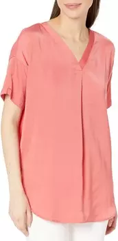 Топ Lysse Stevie Top in Light Satin and Jersey, цвет Coral Touch