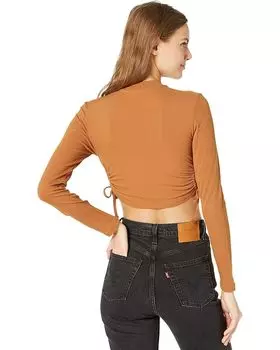 Топ Madden Girl Cutout Cinched Mock Neck Top, цвет Almond