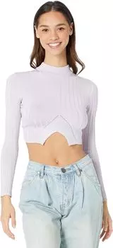 Топ Madden Girl Mock Neck Cutout Front Pullover, цвет Lavender Fog