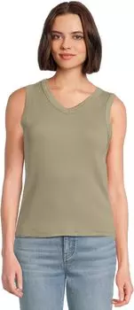 Топ Madewell Brightside High V Tank, цвет Faded Fatigue