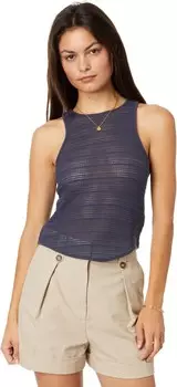 Топ Madewell Crochet-Knit Cutaway Tank, цвет Ink