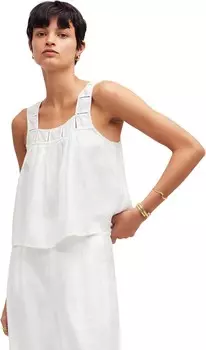 Топ Madewell Embroidered A-Line Top in 100% Linen, цвет Eyelet White
