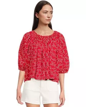 Топ Madewell Grady Top - Cotton Silk Voile, цвет Festival Red