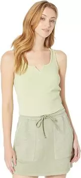 Топ Madewell MWL Ribbed Split-Neck Crop Tank, цвет Faded Seagrass