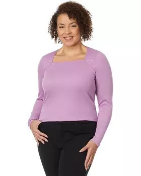 Топ Madewell Plus Angled Neckline Long-Sleeve, цвет Lilac