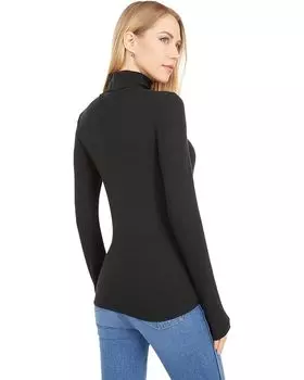Топ Madewell Ribbed Turtleneck Top, реальный черный