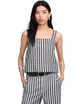 Топ Madewell Shania Top - Striped Twill Linen, цвет Navy White Stripe