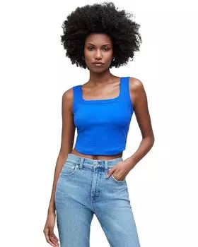 Топ Madewell The Tailored Crop Tank in Sleekhold, цвет Pure Blue