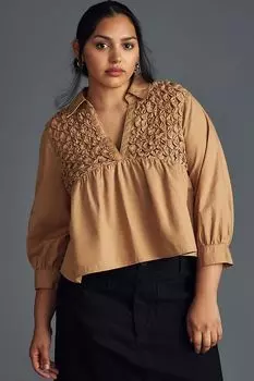 Топ Maeve Babydoll со сборками, бежевый