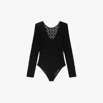 Топ Maiserane из эластичной ткани с длинными рукавами Maje, цвет noir / gris
