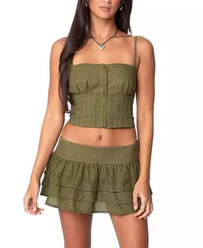 Топ-майка Edicted Fluer в льняном стиле Edikted, зеленый