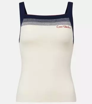 Топ-майка из чистой шерсти Chez Valentino, Betulla/Navy