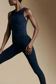 Топ-Майка с бюстгальтером для тренировок Power Illusion Sweaty Betty, синий