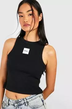 Топ-майка с расширенным вырезом pantone Boohoo, черный