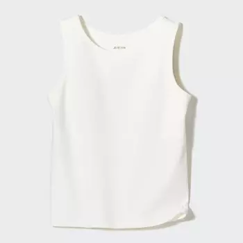 Топ-майка Uniqlo AIRism COTTON RIBBED, слоновая кость
