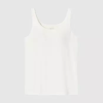 Топ-майка Uniqlo Heattech с бюстгальтером, молочный