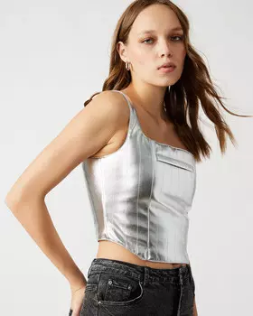Топ Mallika Top Steve Madden, серебряный