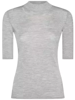 Топ Malo из натуральной шерсти с высоким воротом, серый