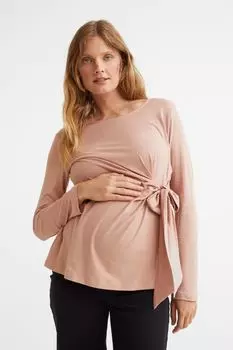 Топ MAMA из смесового модала H&M, бежево-розовый