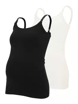 Топ MAMALICIOUS MLKerrie, черный/белый