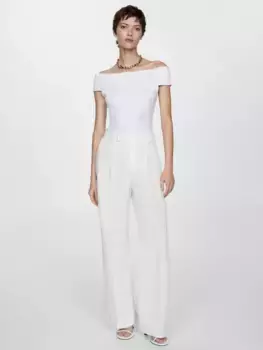 Топ Mango Bacalary Knit, белый