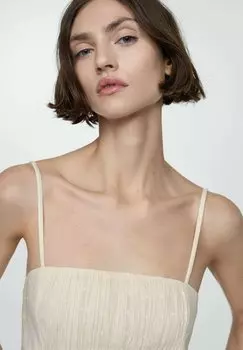Топ Mango, белое кассе Embroidered Details