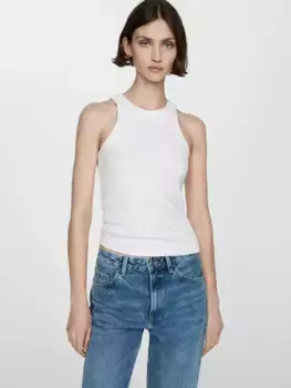 Топ Mango Boni Racer Back Vest, белый