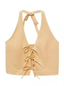 Топ MANGO Coral, светло-коричневый