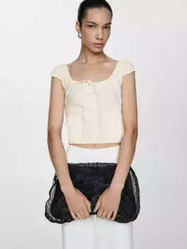 Топ Mango Freso, кремовый