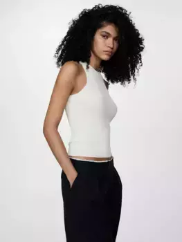 Топ Mango Karl Sleeveless Vest, белый