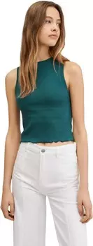 Топ MANGO Kids Top Rib, цвет Botella