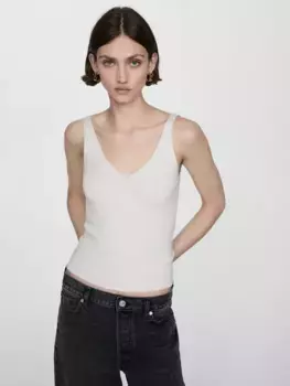 Топ Mango Knit Strap, цвет light/beige