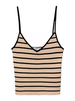 Топ MANGO Knitted Top GALICIA, светло-коричневый
