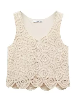 Топ MANGO Knitted Top Jamie, бежевый