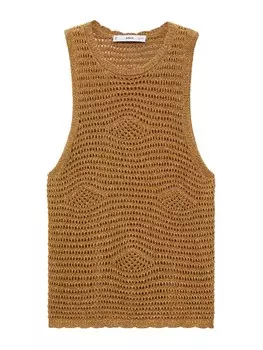 Топ MANGO Knitted Top OSIO, золотой