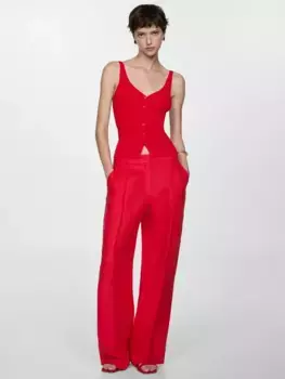 Топ Mango Lana Button Knit, красный