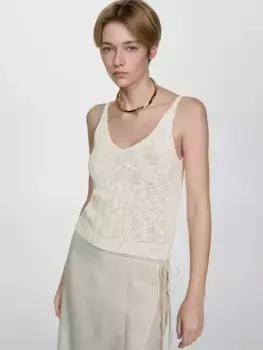 Топ Mango Lisboa Knit, цвет off white