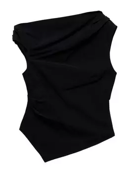 Топ MANGO PLIT, черный