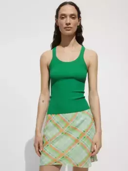 Топ Mango Riri Ribbed Vest, зеленый