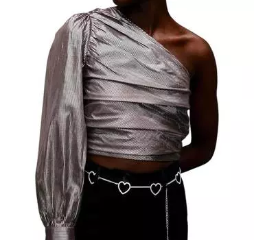 Топ Manouk Metal Stripe для девочек, серебристый Les Coyotes de Paris, серебряный