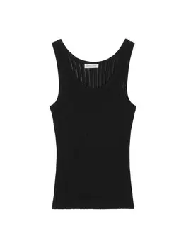 Топ Marc O'Polo Pointelle Tank regular, черный