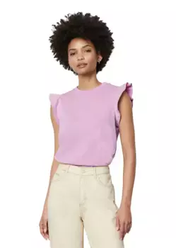 Топ Marc O'Polo с рюшами из ДЕНИМа и модными оборками на рукавах Marc O'Polo Denim, фиолетовый