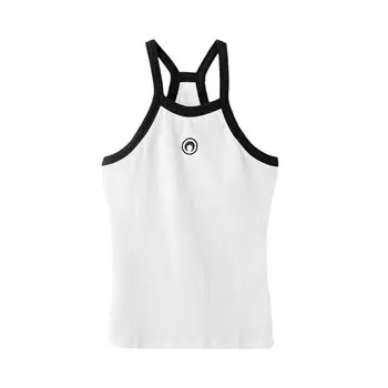 Топ Marine Serre Crescent Moon Embroidered Tank Top, белый
