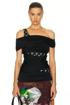Топ Marine Serre Jersey Body Shelter Draped Off Shoulder, черный