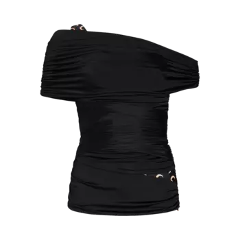 Топ Marine Serre Jersey Body Shelter Draped Off Shoulder 'Black', черный