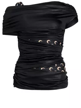 Топ Marine Serre Jersey draped, черный