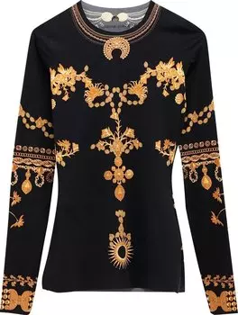 Топ Marine Serre Ornament Moon Top 'Black', черный